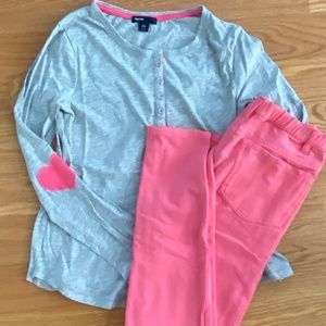 GapKids Pink Pants + Matching NWOT Henley Top XXL (14-16)